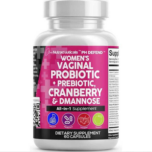 Lurevae™Clean Nutra PH Defend Probiotics for Women Balance with Prebiotics Cranberry Dmannose